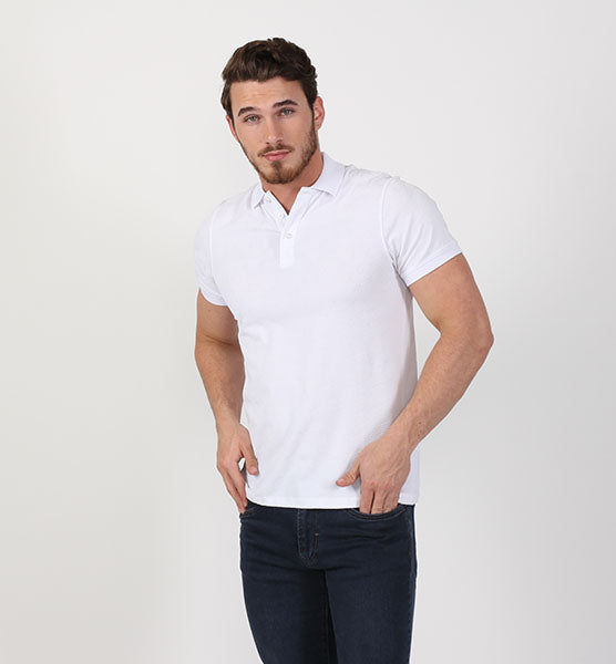 White Flocking Design Polo Polos EightX   