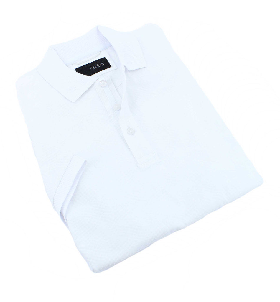 White Flocking Design Polo Polos EightX   