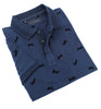 Navy Cheetah Flocking Polo Polos EightX