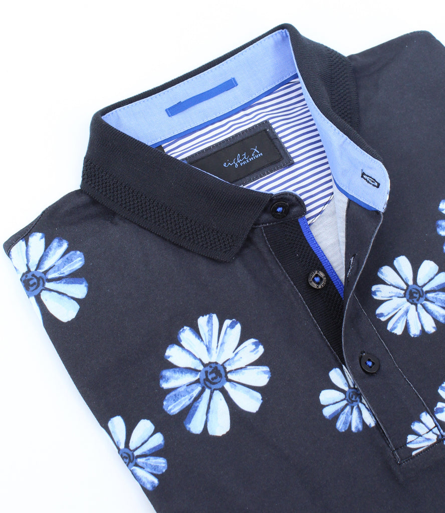 Blue Daisy Polo Polos EightX   