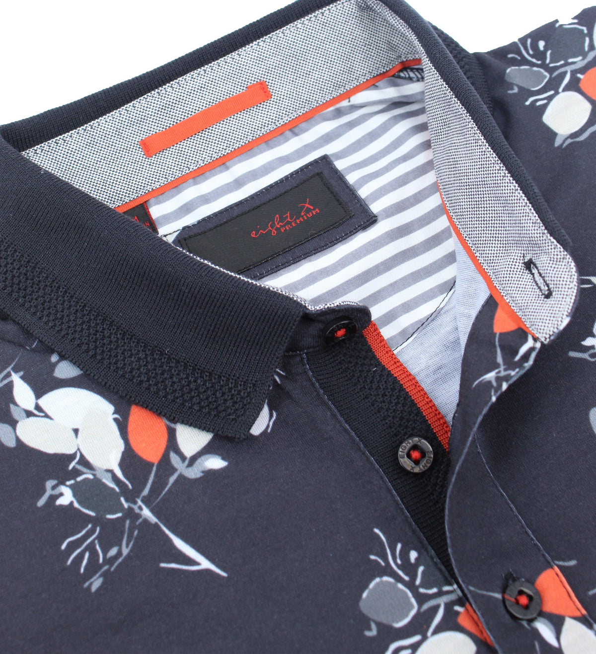 Modern Orange Leaf Polo Polos EightX