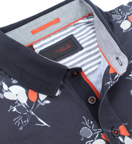 Modern Orange Leaf Polo Polos EightX