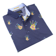 Colorful Floral Palm Print Polo Polos EightX