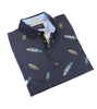 Multi Color Feather Print Polo Polos EightX