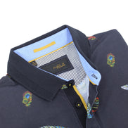 Multi Color Feather Print Polo Polos EightX