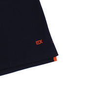 Navy Polo with Double Sided Blue Collar with Multi colored Stripes Polos Eight-X