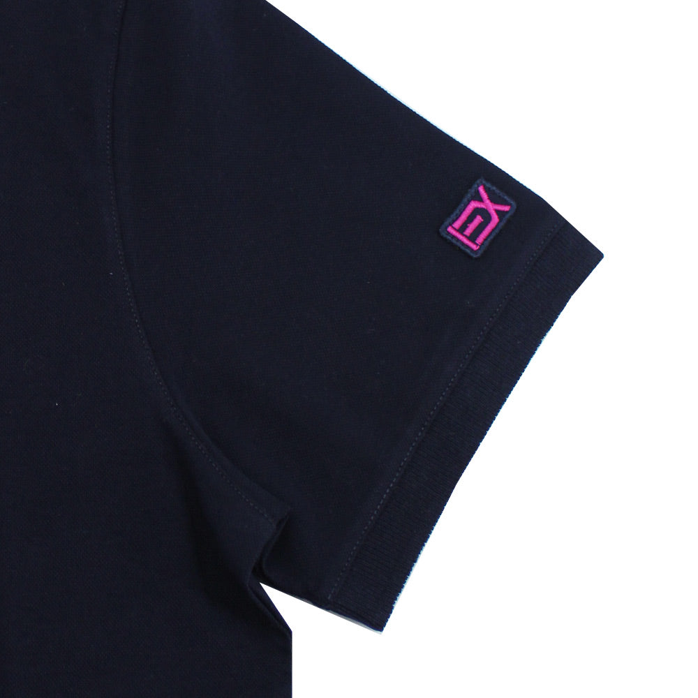Navy Multi Fuchsia Patch Polo Polos Eight-X
