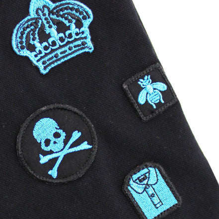 Black Multi Patch Polo Polos Eight-X