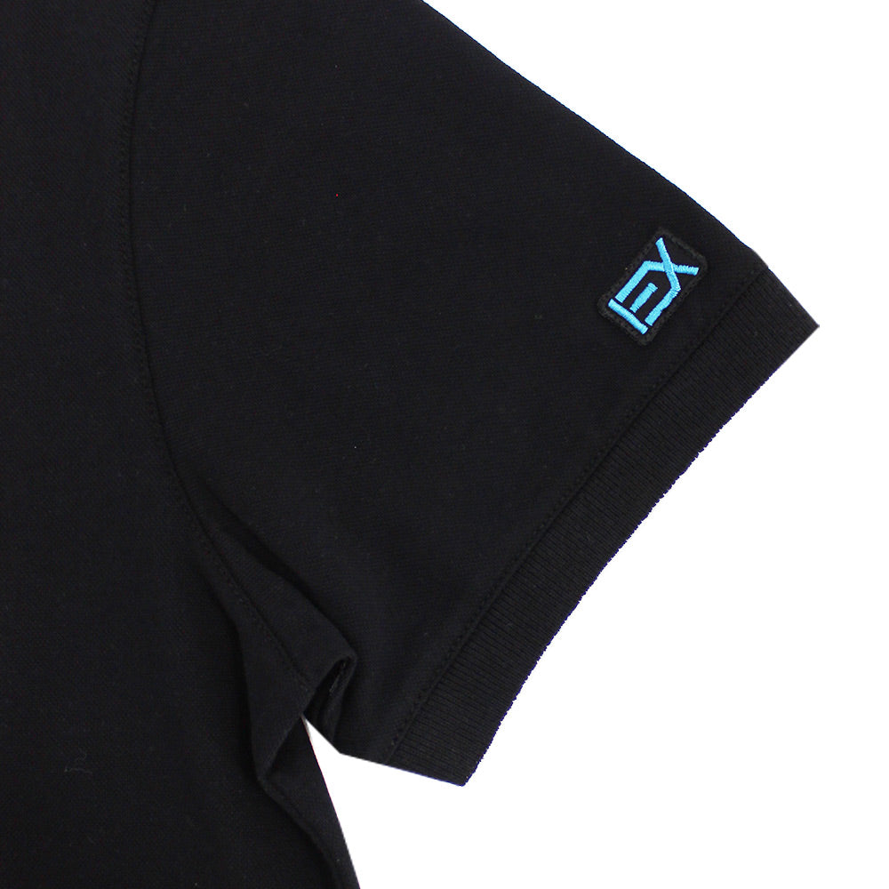 Black Multi Patch Polo Polos Eight-X