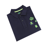 Navy Multi Patch Polo Polos Eight-X   
