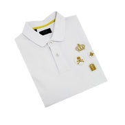 White Multi Patch Polo Polos Eight-X