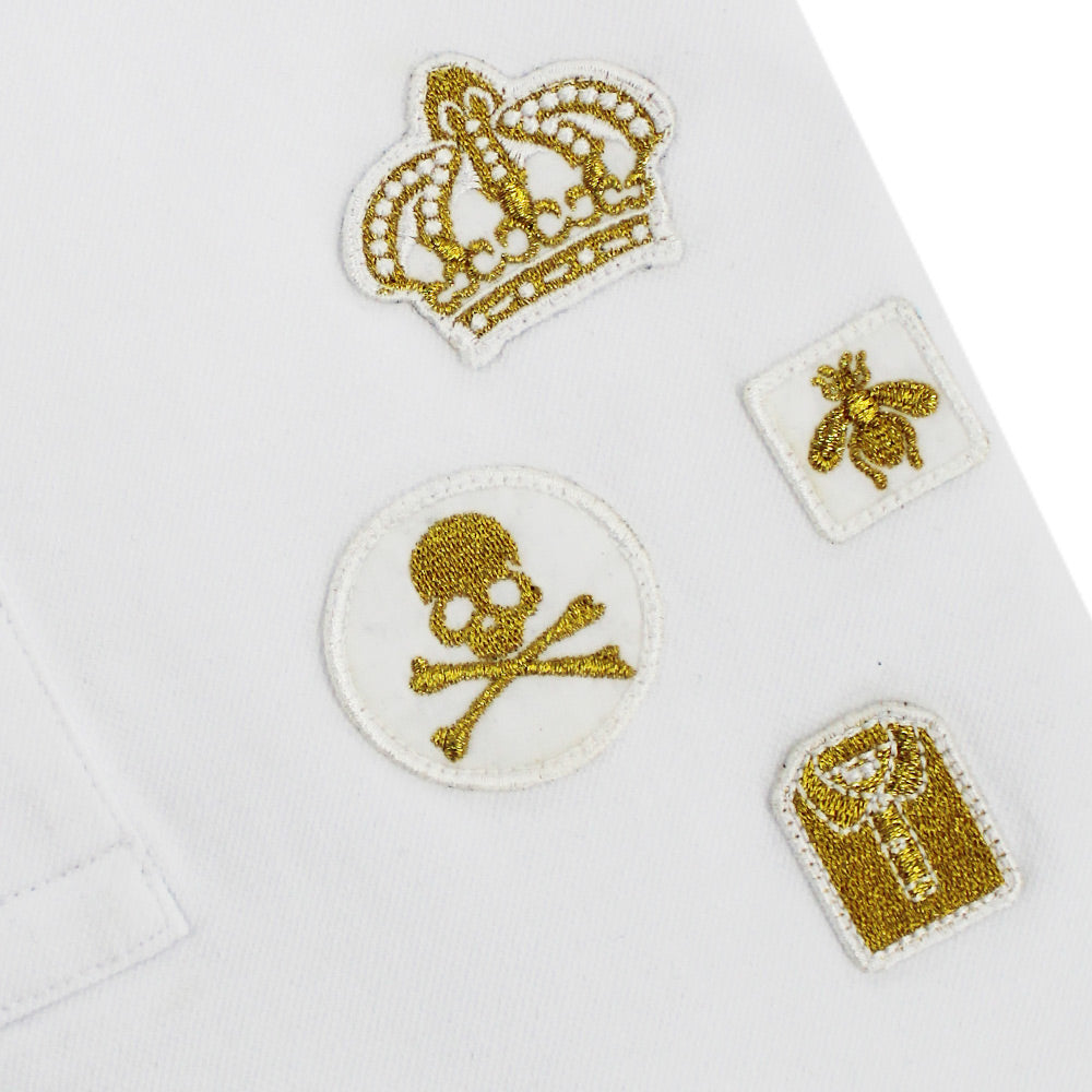 White Multi Patch Polo Polos Eight-X
