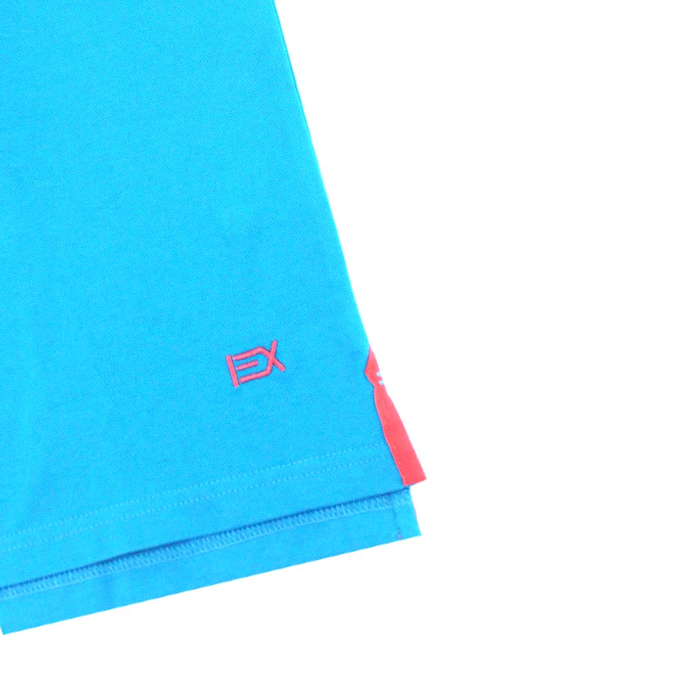 Blue Polo with Orange EX Logo Shirts Eight-X