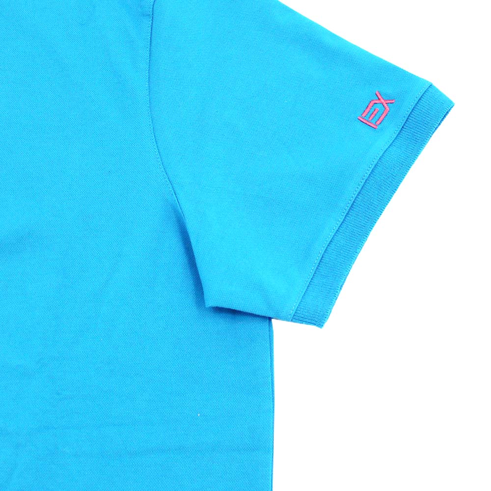 Blue Polo with Orange EX Logo Shirts Eight-X