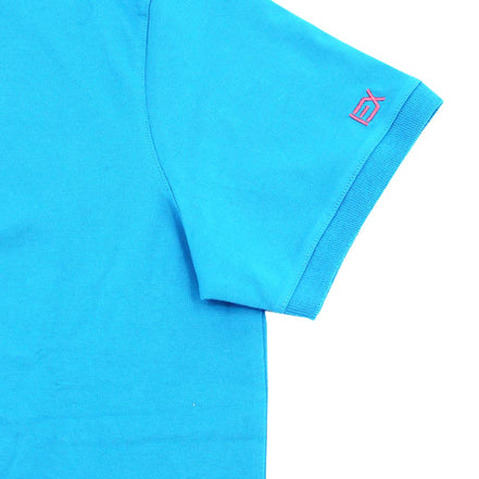 Blue Polo with Orange EX Logo Shirts Eight-X