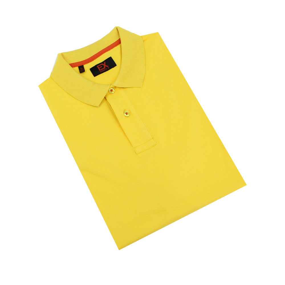 Yellow Polo with Double Sided Multi colored Paisley Print Collar Polos Eight-X