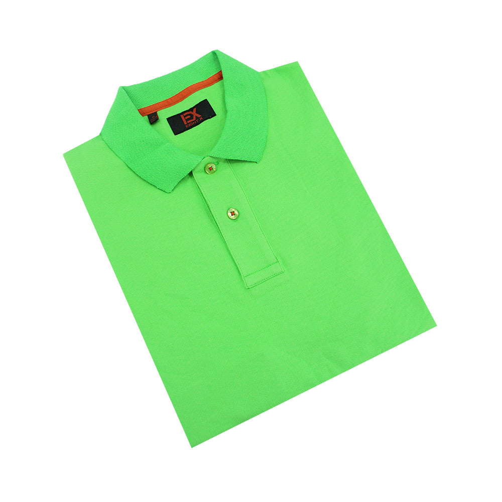 Green Polo with Double Sided Multi colored Paisley Print Collar Shirts Eight-X