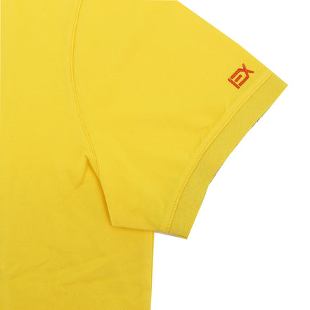 Yellow Polo with Double Sided Multi colored Paisley Print Collar Polos Eight-X