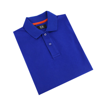 Royal Sax Polo with Double Sided Multi colored Paisley Print Collar Polos Eight-X