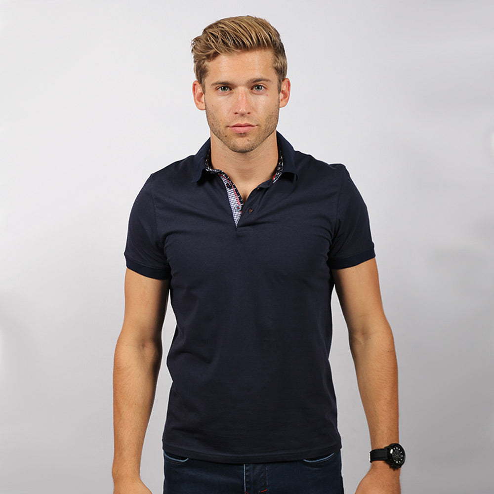 Solid Navy Polo Shirt Polos EightX   