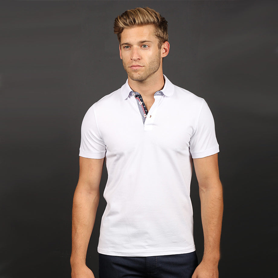 Eight-X Designer Dress Shirts White Polo Shirt