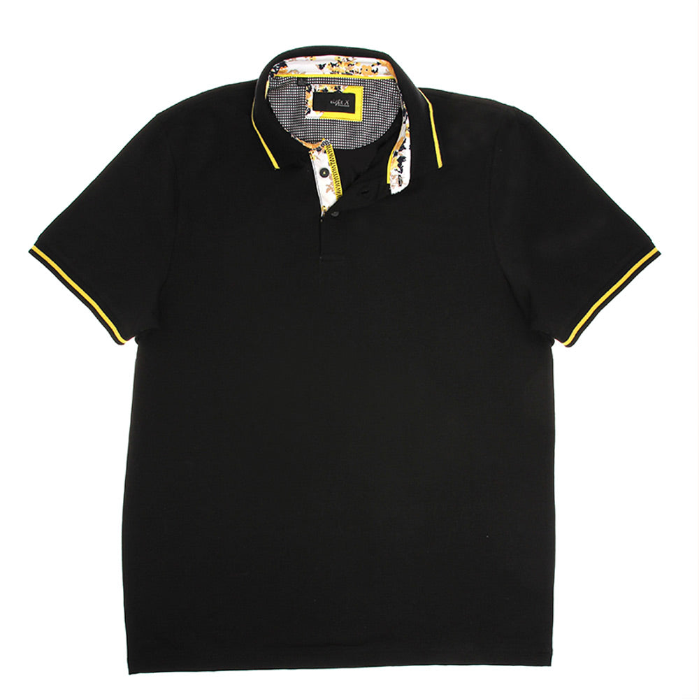 Black Polo Shirt With Trim Polos EightX   