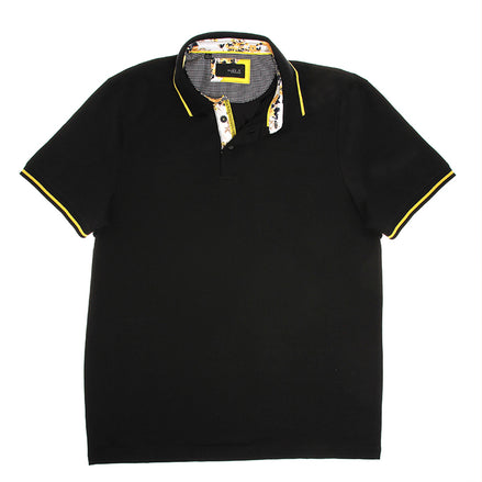 Black Polo Shirt With Trim Polos EightX