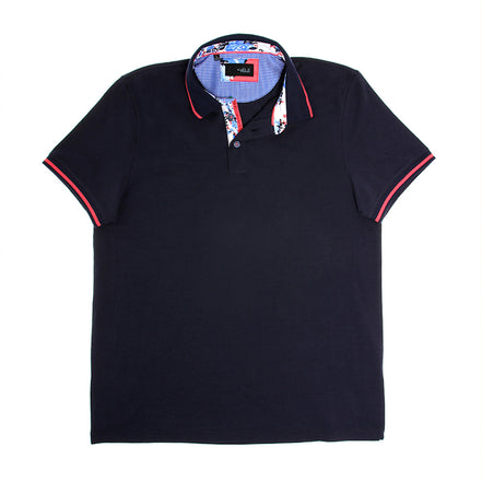 Navy Polo Shirt With Red Trim Polos EightX
