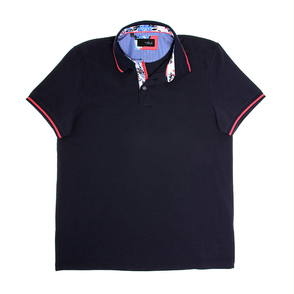Navy Polo Shirt With Red Trim Polos EightX   