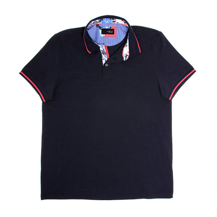 Navy Polo Shirt With Red Trim Polos EightX