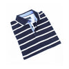 Navy Striped Polo With Trim Polos EightX