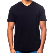 Essential V Neck T-Shirt - Black T-Shirts Eight-X   