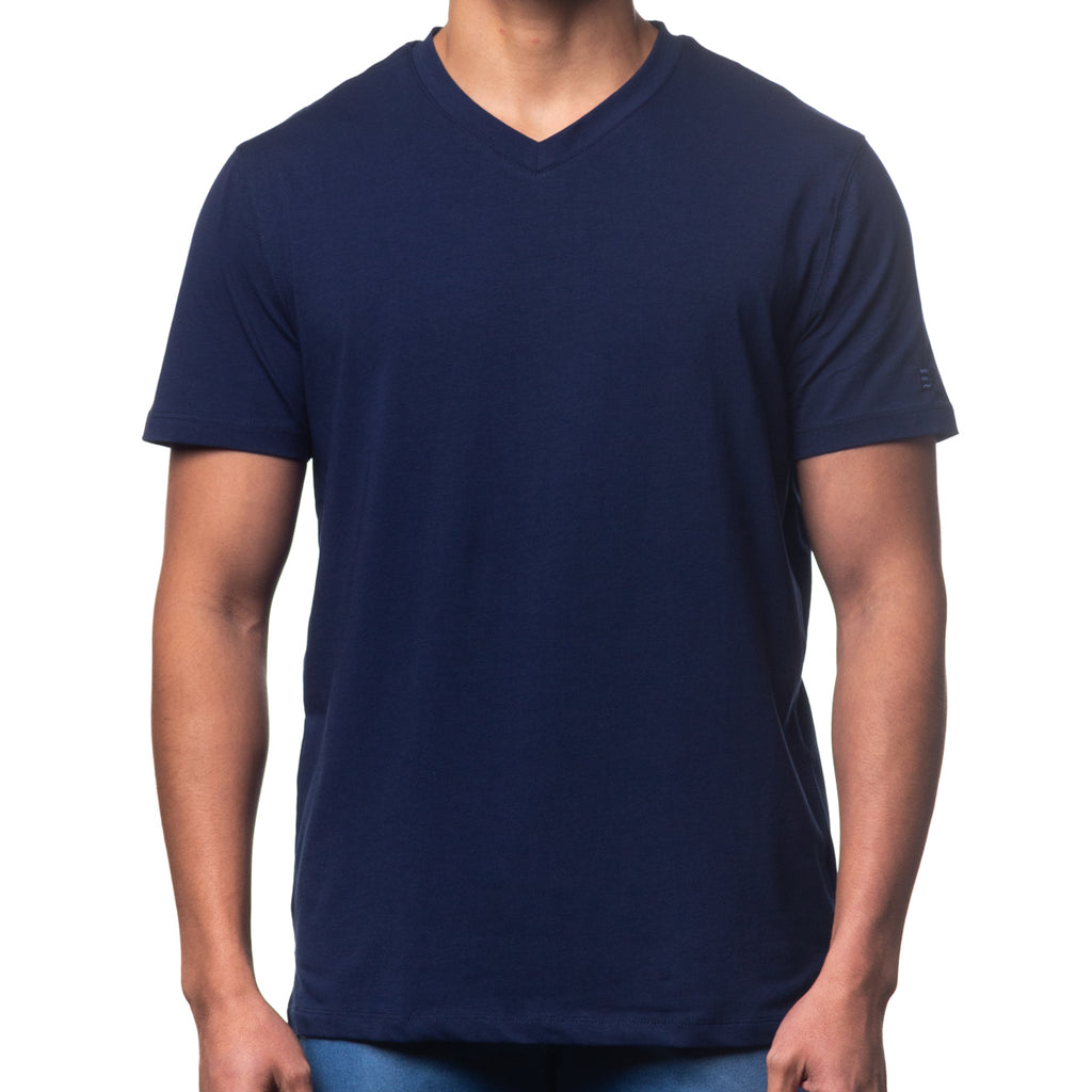Essential V Neck T-Shirt - Navy T-Shirts Eight-X   