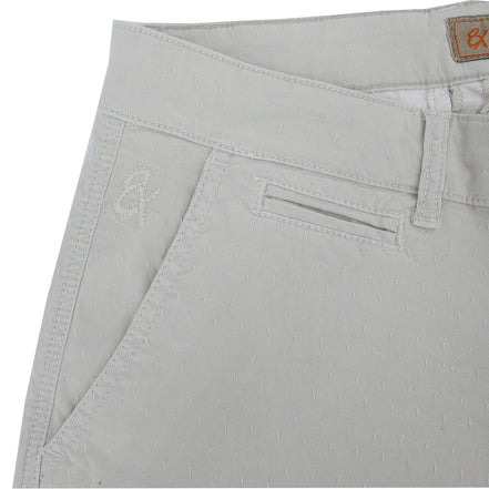 Beige Slim Fit Jacquard Shorts Chino Shorts Eight-X   