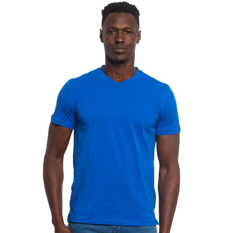 Eight X Designer Menswear Basic V Neck T Shirt Midnight Blue